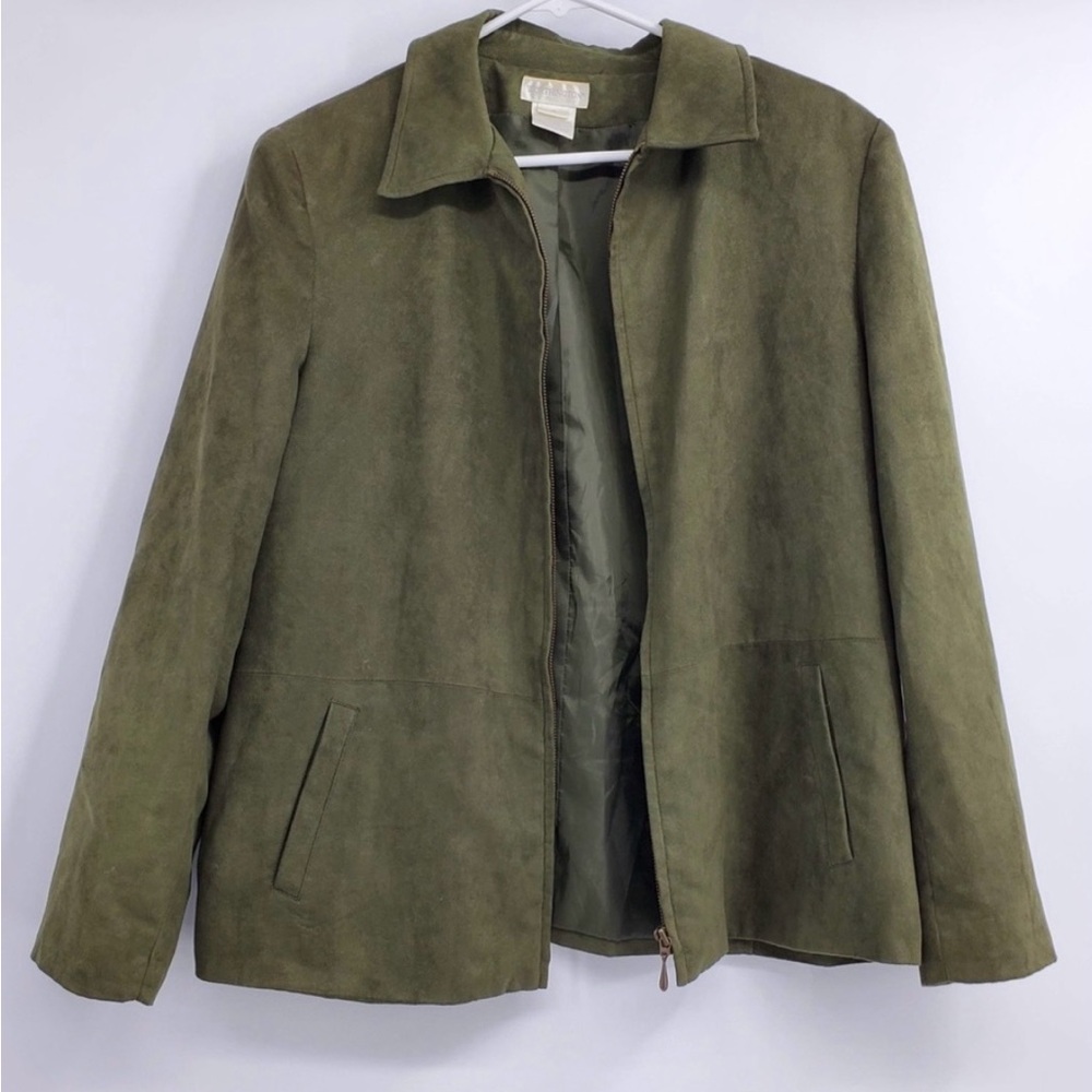 3/$15. Bundle sale Worthington Army Green zip up jacket with Buckle Detail sz 16